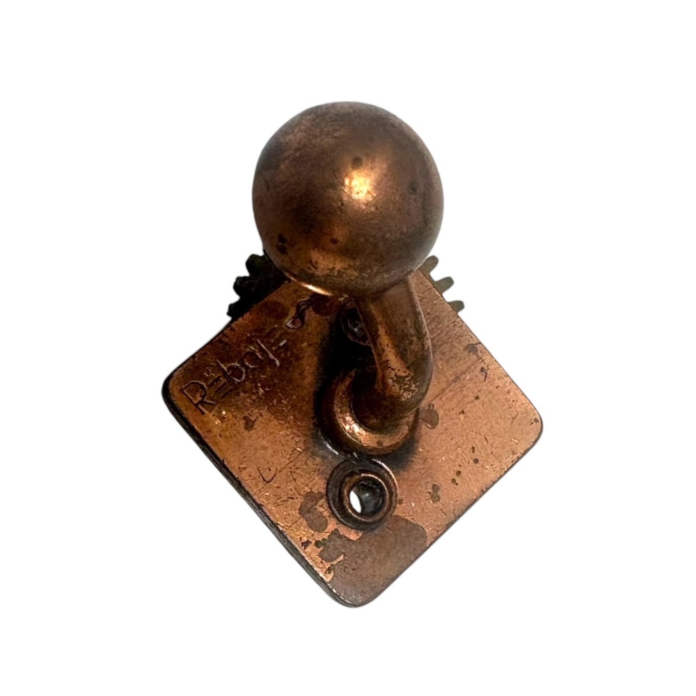 FRANK REBAJES Copper Brass Gears Modernist Cufflinks Tie Clip Set, 1950s - Picture 7 of 11
